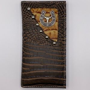 New Genuine leather , Brown croc print
